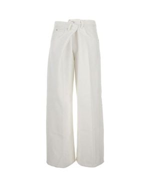 Agolde Wide-Leg Denim Jeans With Classic 5-Pocket Design - White