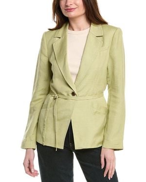 PAIGE Genova Linen-Blend Blazer - Green