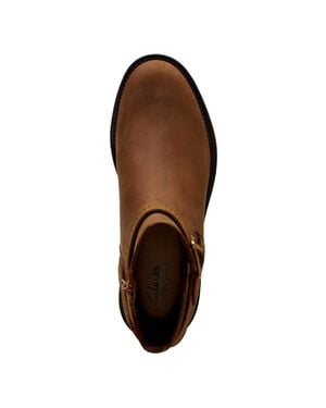 Clarks Maye Strap Ankle Boot Dark Tan 26168079 - Brown