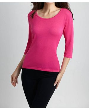 Angel Three Quarter Sleeve Tunic Top - Pink