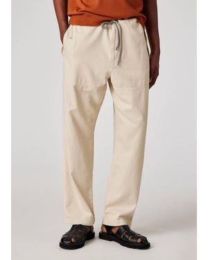 Paul Smith Relaxed-Fit Ecru Cotton-Linen Pants - Natural