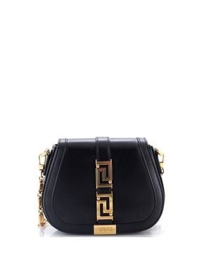 Versace Greca Goddess Shoulder Bag Leather - Black