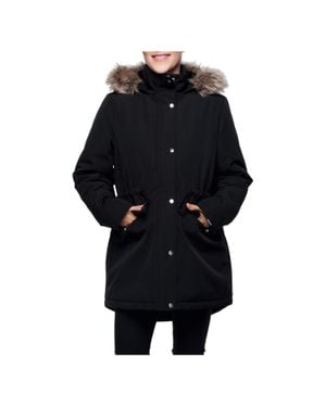 Rokka&Rolla Mini Fur Lined Parka Coat - Black