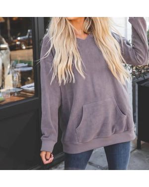 Tickled Teal Soft Oversized Megan Pullover - Purple