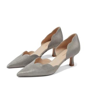 Pelle Moda Keala Pump Pewter Suede Pointed Toe Kitten Heel Zogg3828 - Gray