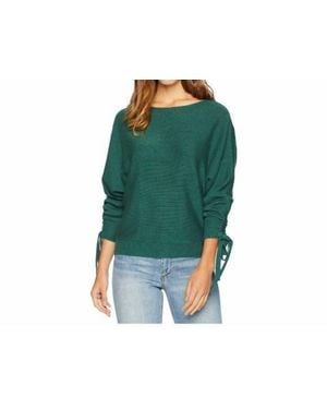 Joie Dannee Ruched Long Sleeve Knit Sweater - Green
