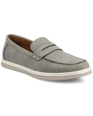 Vance Co. Vance Brantley Casual Slip-On Perforated Penny Loafer - Gray