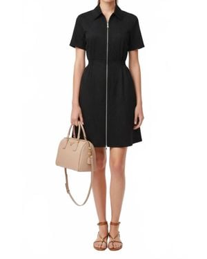 VAVA Eyewear Short Sleeve Zip Up Dress - Black