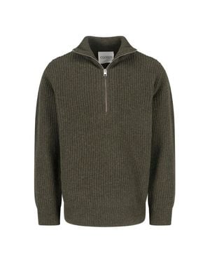Closed Rich Knit Sweater With Ribbed Trim - Green