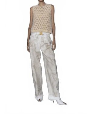 Nude Spray Painted Pants - Gray