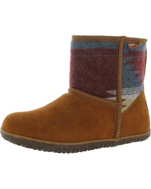 Minnetonka Tali Leather Faux Fur Ankle Boots - Brown