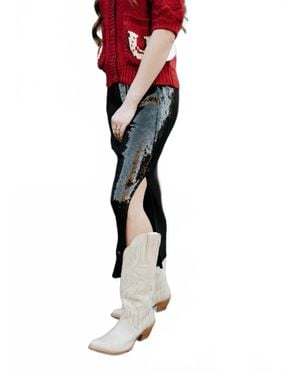 Elan Pull On Sequin Skirt - Black