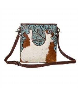 Myra Swim Ridge Morning Glory Leather Bag - Brown