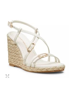 Stuart Weitzman Georgie Espadrille Wedge Sandals - White