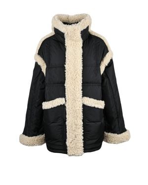 Stand Studio Dorothy Shearling Trim Down Jacket - Black