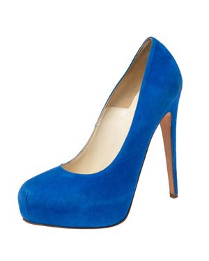Brian Atwood Royal Suede Maniac Platform Pumps - Blue