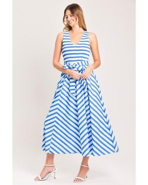 TRUEDAMES Serena Woven Midi Dress - Blue