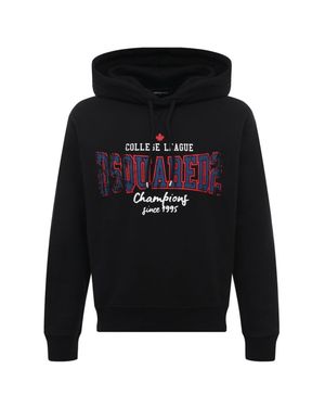 DSquared² College League Logo Cool Fit Hoodie - Black