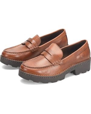 Børn Born Carrera Br0041706 Loafers Lug Sole Moc Toe Shoes Hawk3123 - Brown