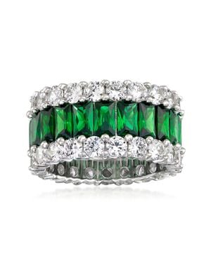 Ross-Simons Simulated Emerald And Cz Eternity Band - Green