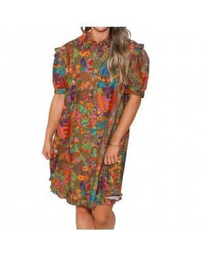 Ivy Jane Mod Flair Corduroy Dress - Orange