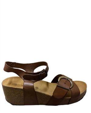 Eric Michael Retro Wedge Sandals - Brown