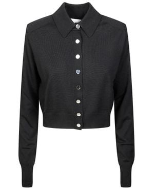 Sportmax Perseo Fitted Metallic Button Cardigan - Black