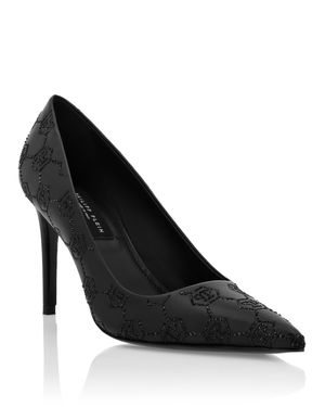 Philipp Plein Mid Heel Pumps Monogram Strass - Black