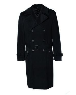 Lardini Wool Trench Coat - Black