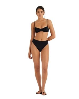 Peony Mid High Cut Bikini Pant - White