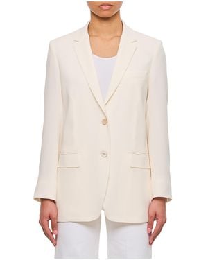 Alberto Biani Slim Fit Blazer With Pointed Lapels And Flap Pockets - White