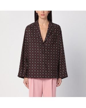 Moschino Silk Patterned Shirt - Brown