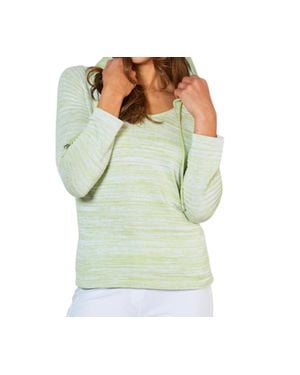 French Kyss V-Neck Hoodie Top - Green