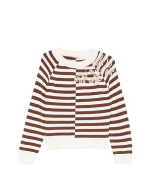 Liu Jo Striped Crewneck Sweater - White