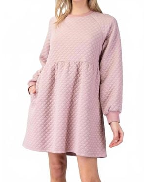 Eesome Textured Babydoll Dress - Pink
