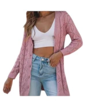 Lovesoft Openwork Knit Cardigan - White