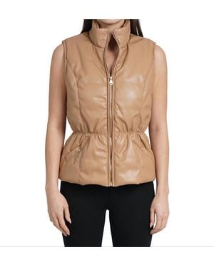 Love Token Chlo Puffer Vest With Cinched Waist - Black