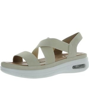 Mysoft Faux Suede Stretch Strappy Sandals - Green