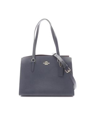 COACH Leather Tatum Carryall Shoulder Bag - Blue