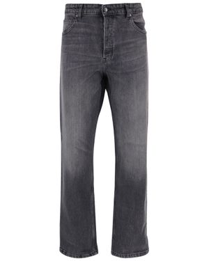 Just Cavalli Straight-Leg Jeans With Classic Five-Pocket Design - Gray