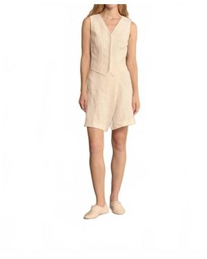 Cortana Costa Linen Shorts - Natural