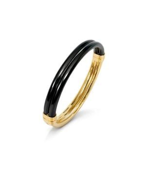 Gold & Honey Ridge Lucite Hinge Bangle - Metallic