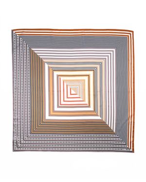 Echo Stripe Vortex 35" Silk Square Scarf - Metallic