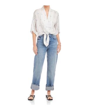 Fifteen Twenty Bernice Tie-Front Blouse - Blue