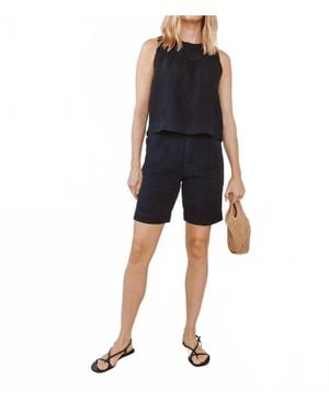 Bella Dahl Pleated Bermuda Shorts - Black