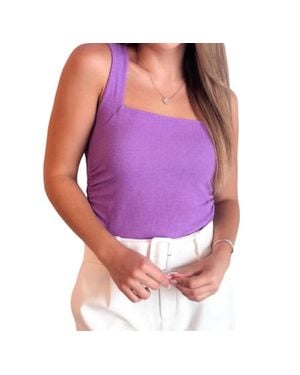 Project Social T Soft Ribbed Ruched Tank Top - Purple