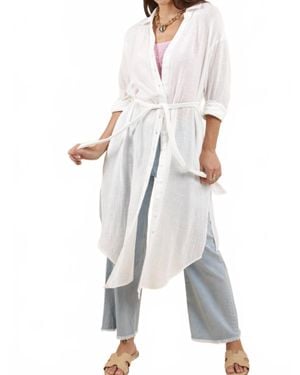 Sadie & Sage So Cal Duster Shirt Midi Dress - White