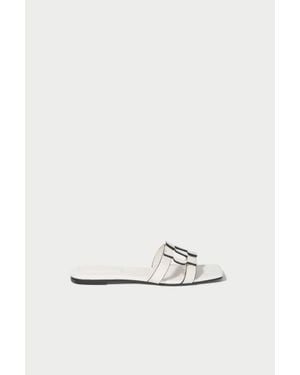 Jonathan Simkhai Monogram Flat Slide - White