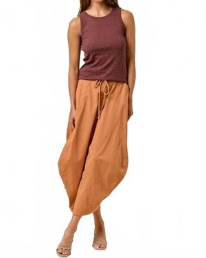 Doe And Rae Side Tuck Detail Midi Skirt - Orange