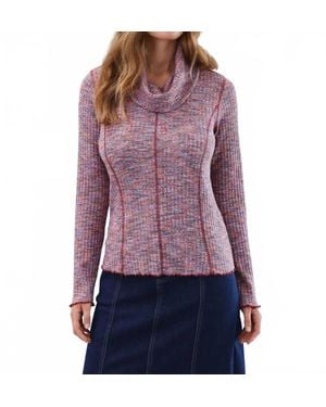 Fdj Liana Long Sleeve Cowl-Neck Top - Purple